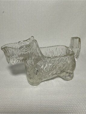 Le Smith Clear Glass Scottie Dog Creamer or Candy Dish - Decorative Glass Bowl